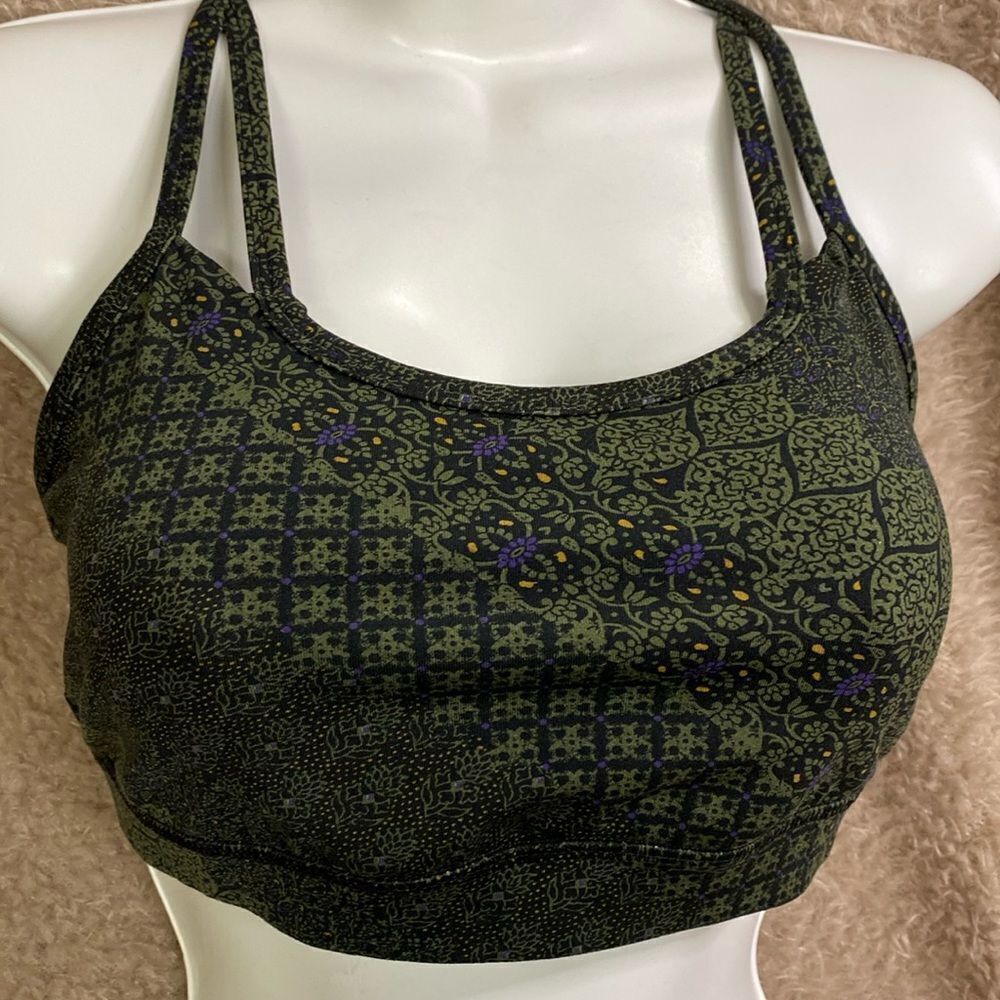 GAIAM Sports Bra Yoga Small Green Purple Strappy